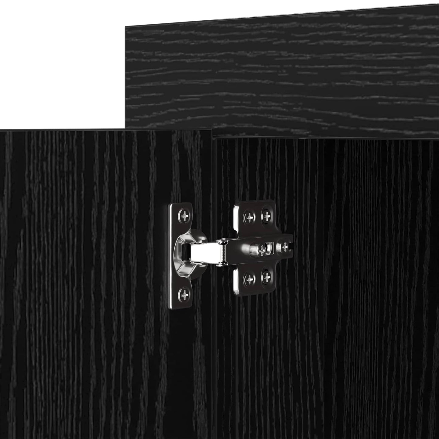 Sideboard Schwarz Eichen-Optik 80 x 40 x 75 cm Holzwerkstoff