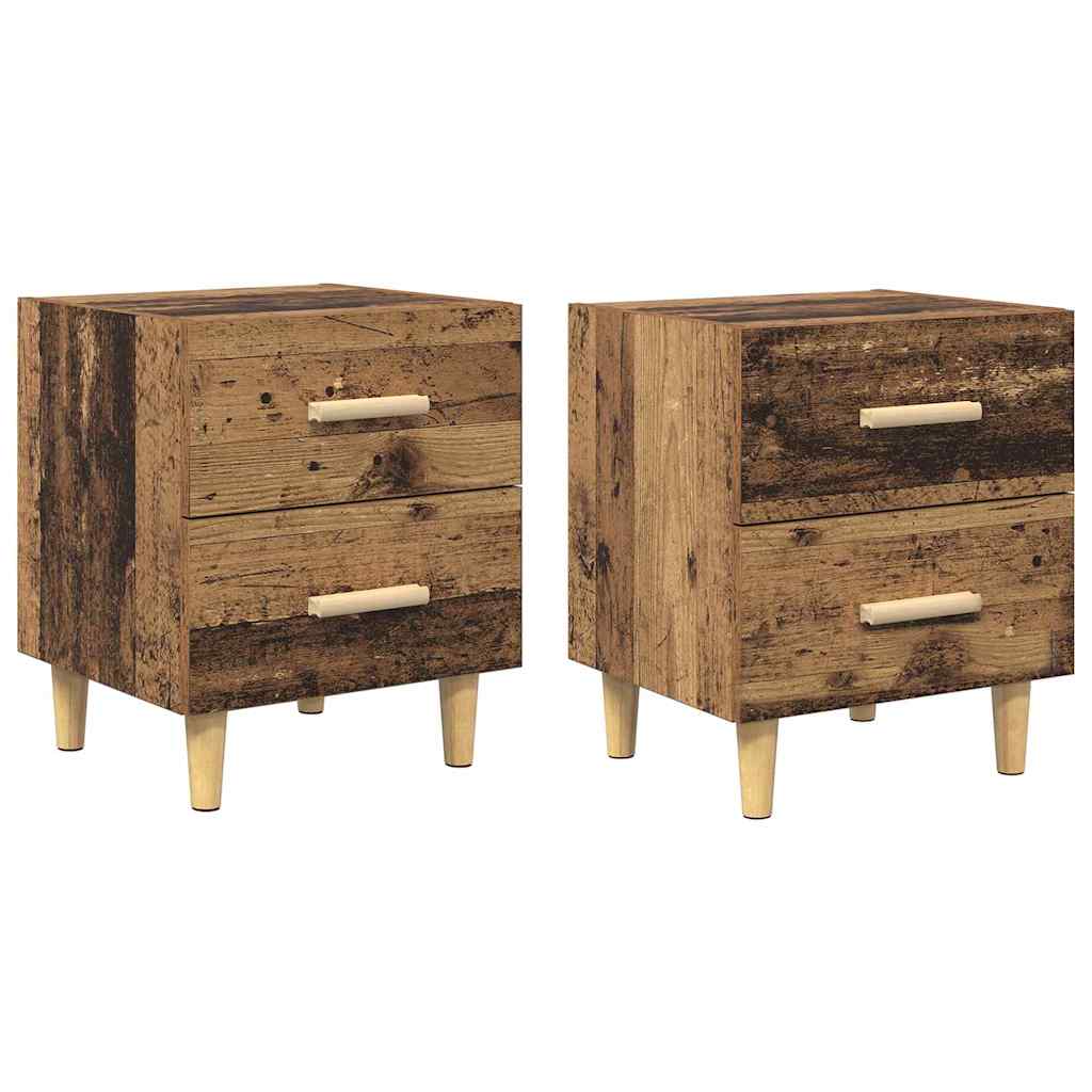 Bettschrank 2 stk. Altholz 40 x 35 x 47,5 cm Holzwerkstoff