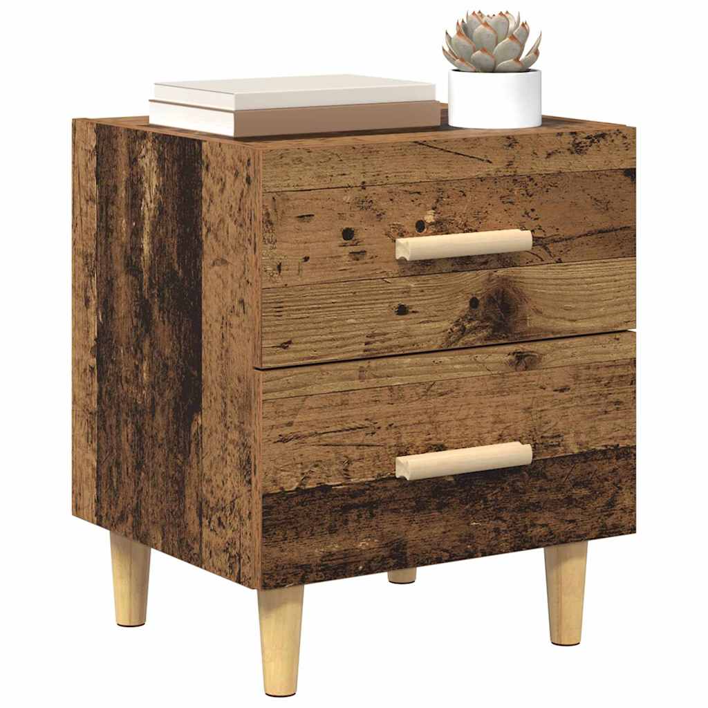 Bettschrank 2 stk. Altholz 40 x 35 x 47,5 cm Holzwerkstoff