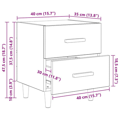 Bettschrank Artisan-Eiche 40 x 35 x 47,5 cm Holzwerkstoff