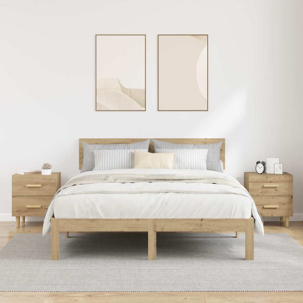 Bettschrank 2 stk. Artisan-Eiche 40 x 35 x 47,5 cm