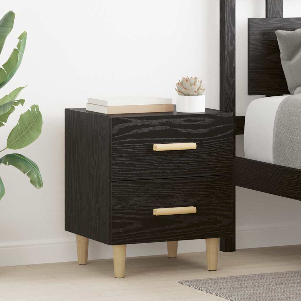 Bettschrank Schwarz Eichen-Optik 40 x 35 x 47,5 cm