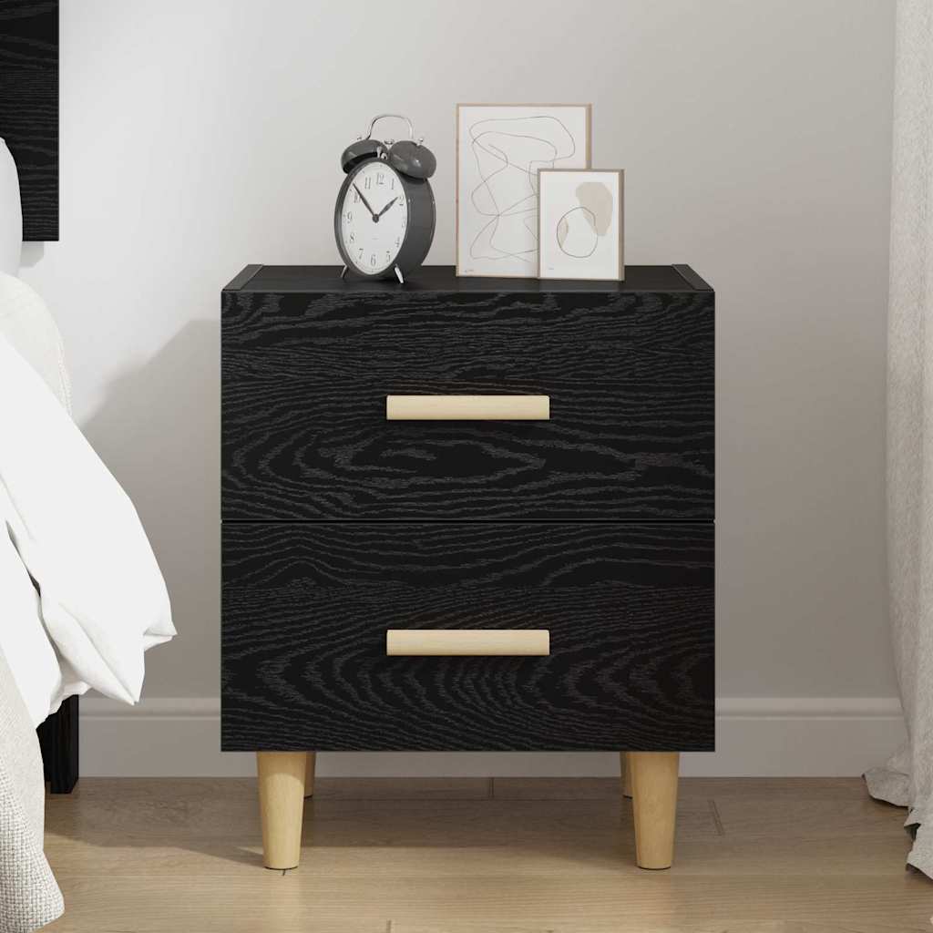 Bettschrank Schwarz Eichen-Optik 40 x 35 x 47,5 cm