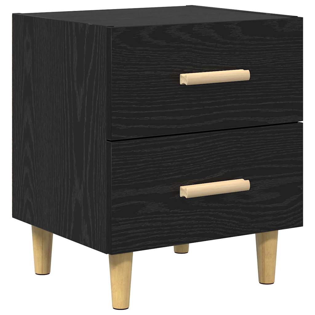 Bettschrank 2 stk. Schwarz Eichen-Optik 40 x 35 x 47,5 cm