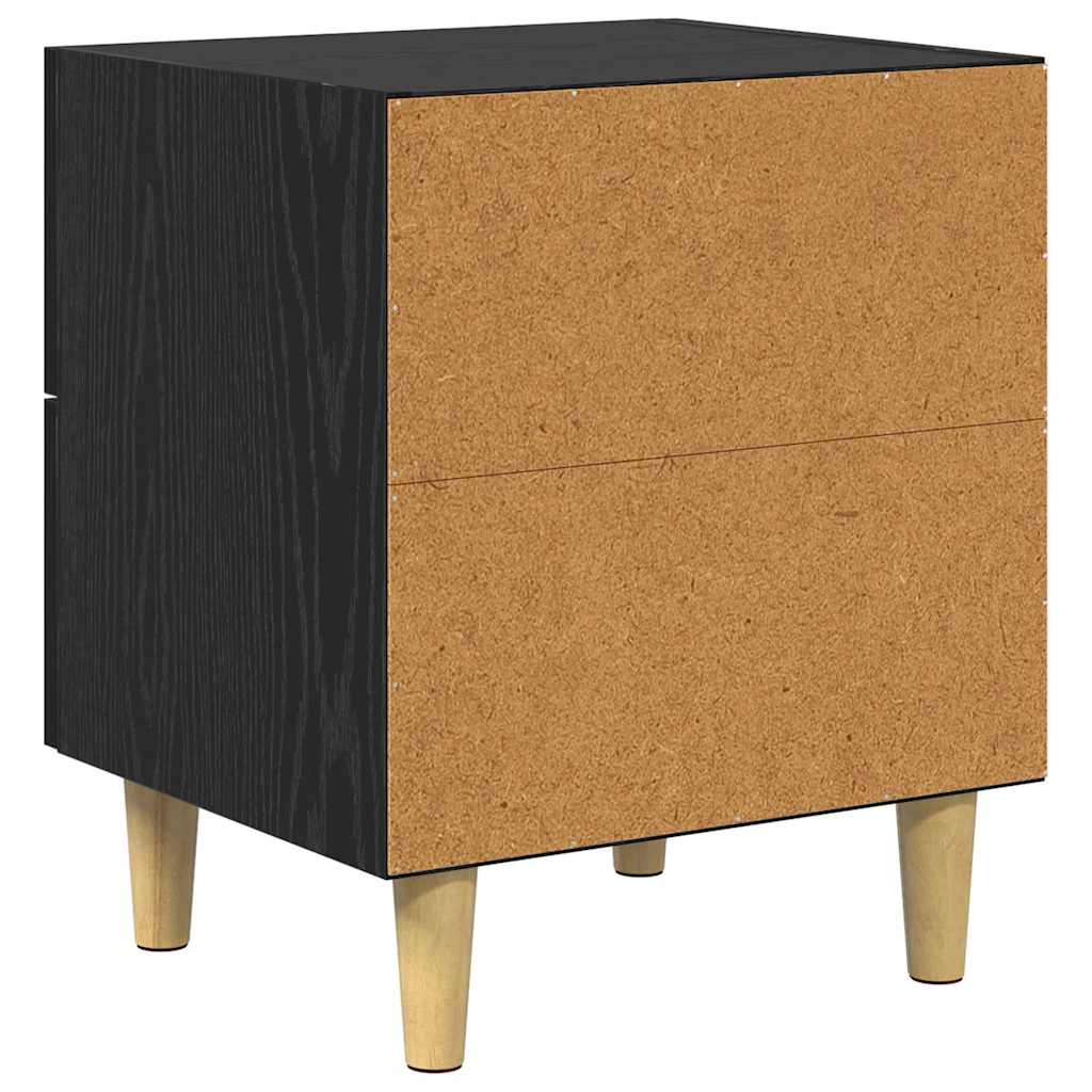 Bettschrank 2 stk. Schwarz Eichen-Optik 40 x 35 x 47,5 cm