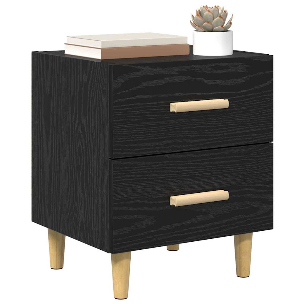 Bettschrank 2 stk. Schwarz Eichen-Optik 40 x 35 x 47,5 cm