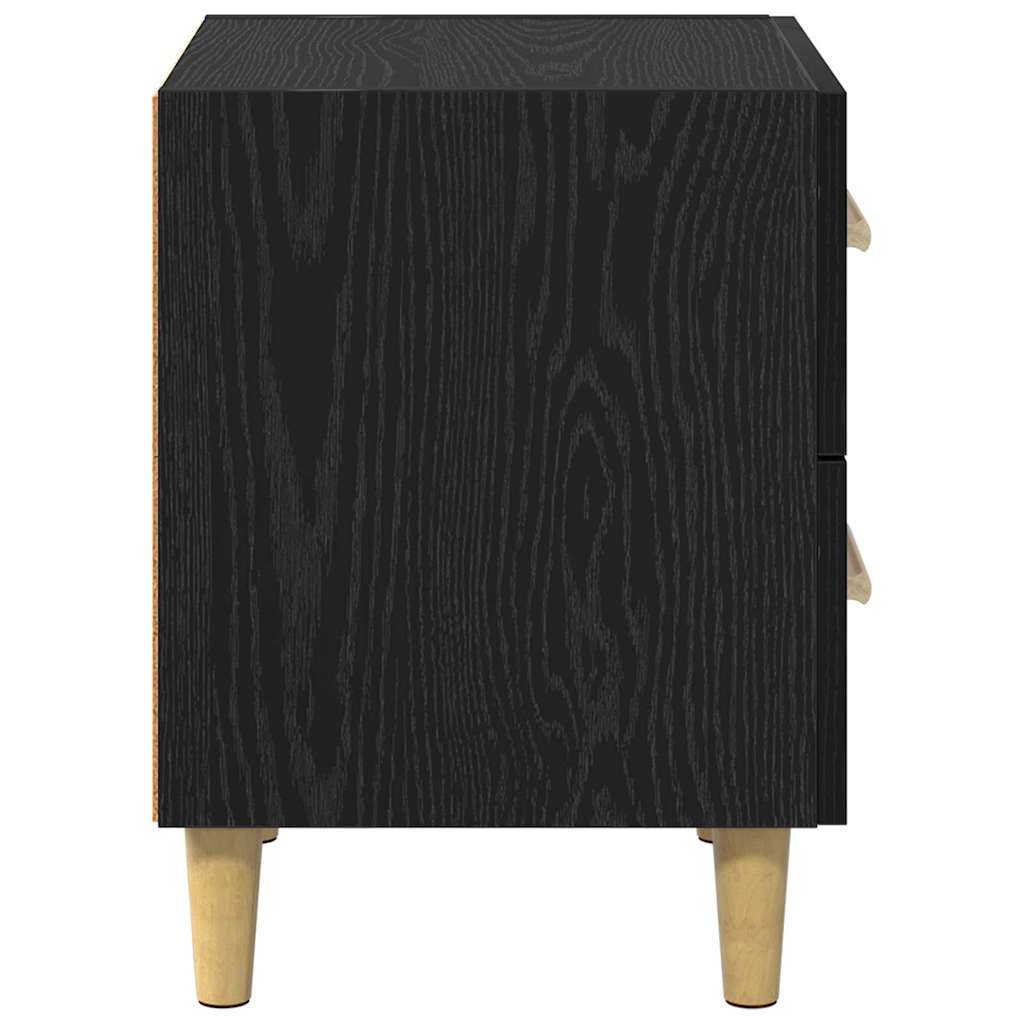Bettschrank 2 stk. Schwarz Eichen-Optik 40 x 35 x 47,5 cm