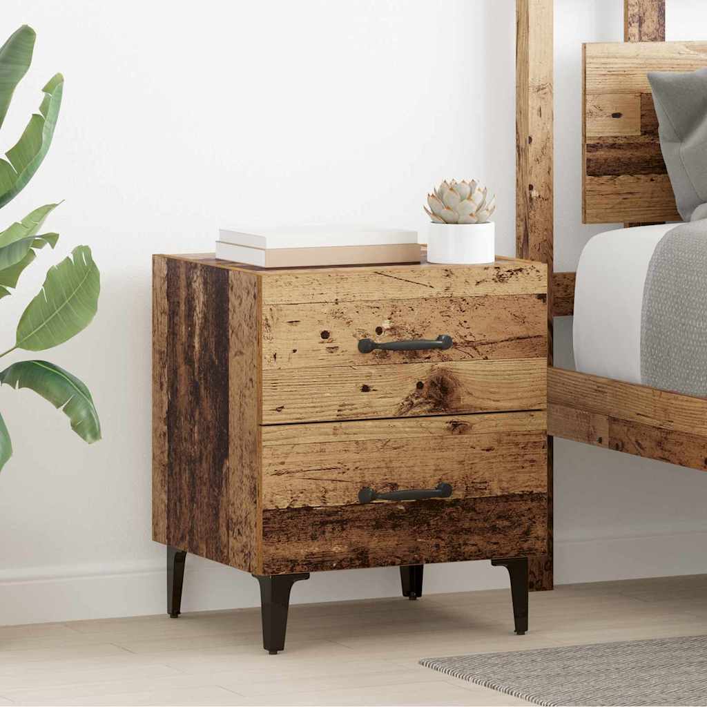 Bettschrank 2 stk. Altholz 40 x 35 x 47,5 cm Holzwerkstoff