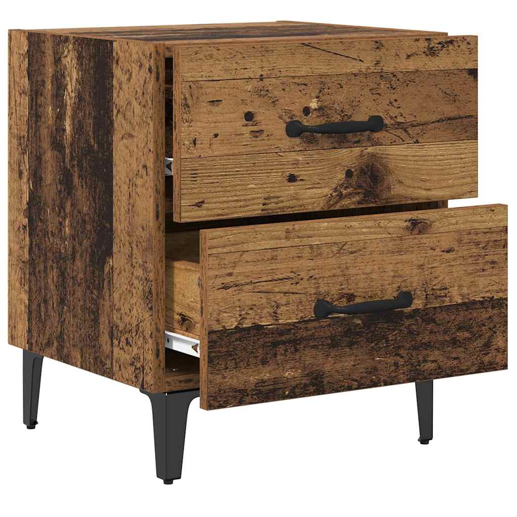 Bettschrank 2 stk. Altholz 40 x 35 x 47,5 cm Holzwerkstoff