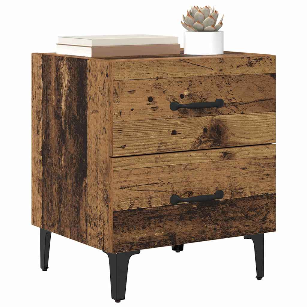 Bettschrank 2 stk. Altholz 40 x 35 x 47,5 cm Holzwerkstoff