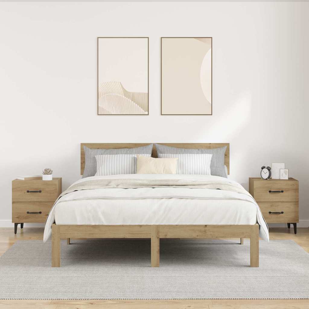Bettschrank 2 stk. Artisan-Eiche 40 x 35 x 47,5 cm