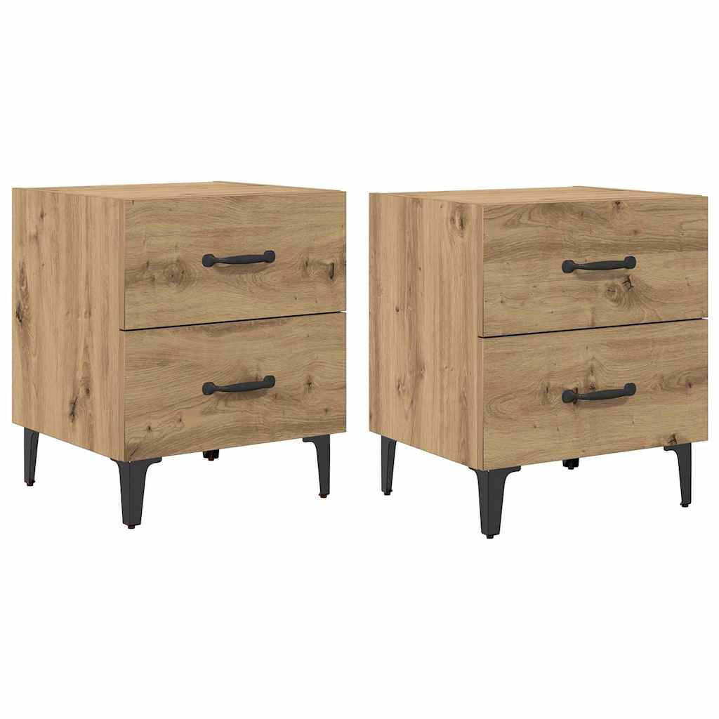 Bettschrank 2 stk. Artisan-Eiche 40 x 35 x 47,5 cm