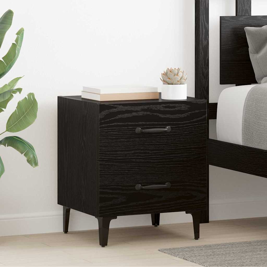 Bettschrank Schwarz Eichen-Optik 40 x 35 x 47,5 cm