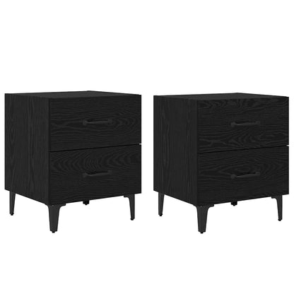 Bettschrank 2 stk. Schwarz Eichen-Optik 40 x 35 x 47,5 cm