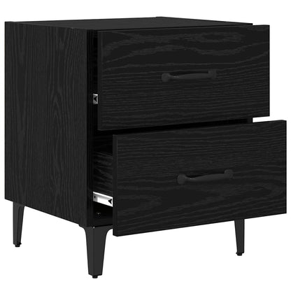 Bettschrank 2 stk. Schwarz Eichen-Optik 40 x 35 x 47,5 cm