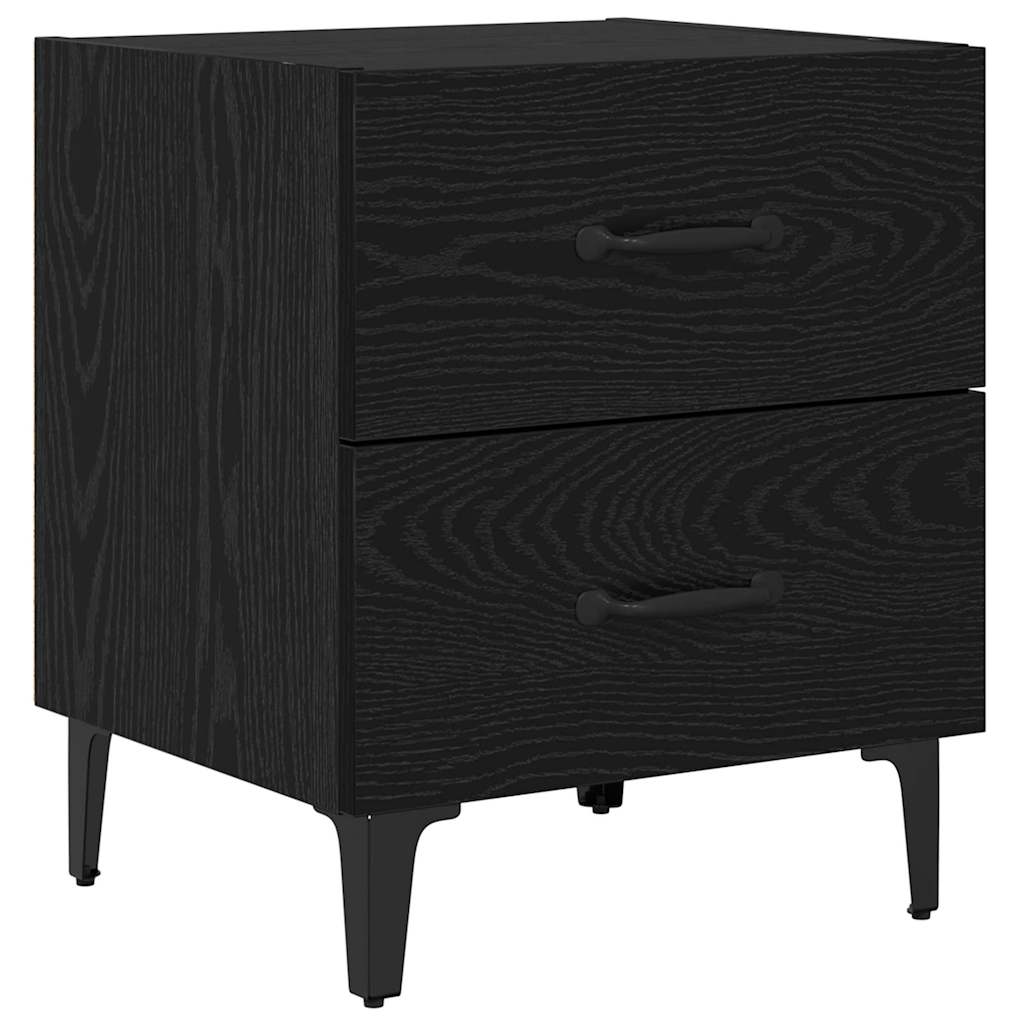 Bettschrank 2 stk. Schwarz Eichen-Optik 40 x 35 x 47,5 cm