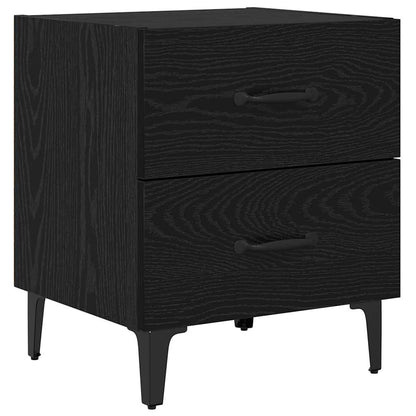 Bettschrank 2 stk. Schwarz Eichen-Optik 40 x 35 x 47,5 cm