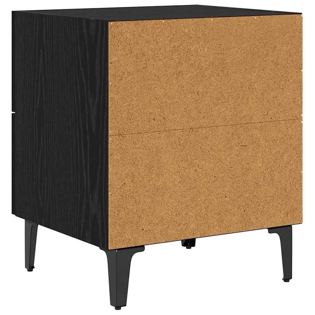 Bettschrank 2 stk. Schwarz Eichen-Optik 40 x 35 x 47,5 cm