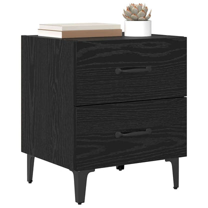 Bettschrank 2 stk. Schwarz Eichen-Optik 40 x 35 x 47,5 cm