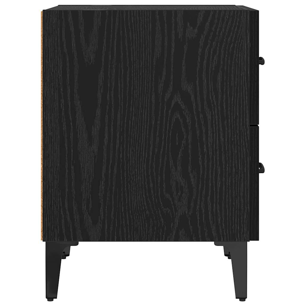 Bettschrank 2 stk. Schwarz Eichen-Optik 40 x 35 x 47,5 cm