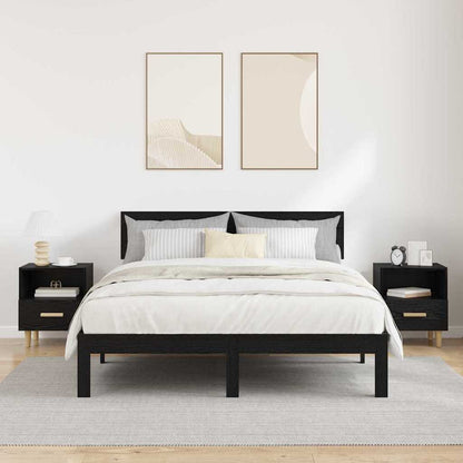 Nachttisch 2 stk. Schwarz Eichen-Optik 40 x 35 x 47 cm