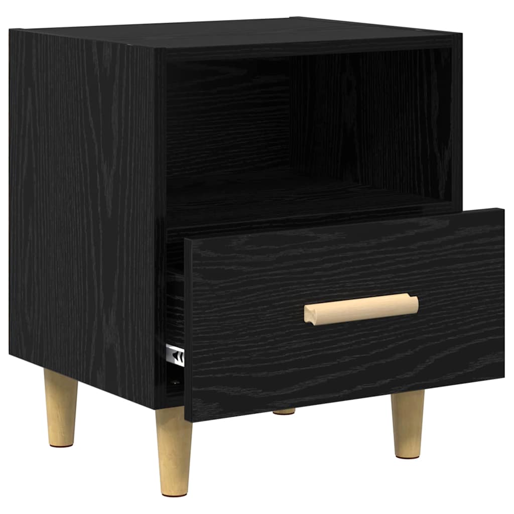 Nachttisch 2 stk. Schwarz Eichen-Optik 40 x 35 x 47 cm