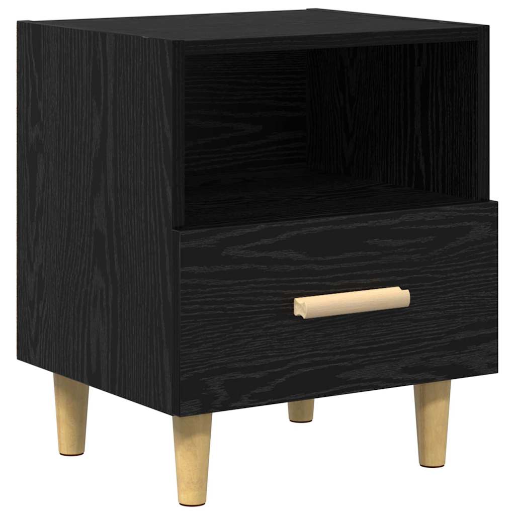 Nachttisch 2 stk. Schwarz Eichen-Optik 40 x 35 x 47 cm