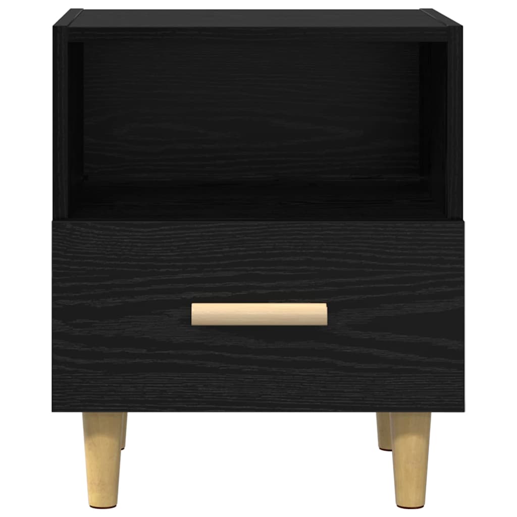 Nachttisch 2 stk. Schwarz Eichen-Optik 40 x 35 x 47 cm