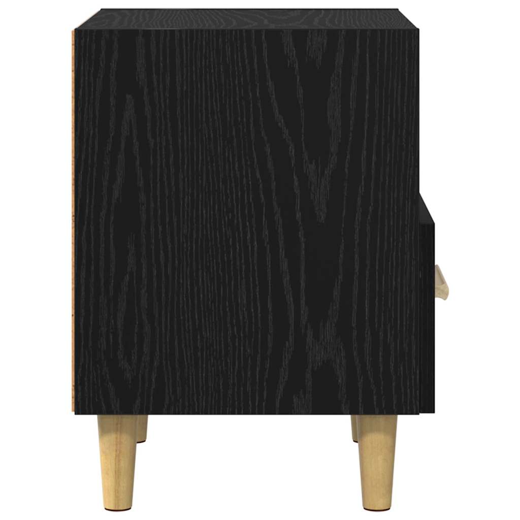 Nachttisch 2 stk. Schwarz Eichen-Optik 40 x 35 x 47 cm