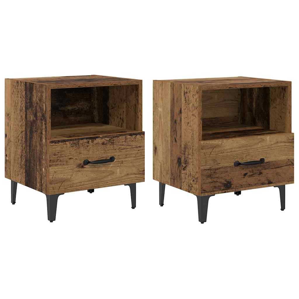 Nachttisch 2 stk. Altholz 40 x 35 x 47,5 cm Holzwerkstoff
