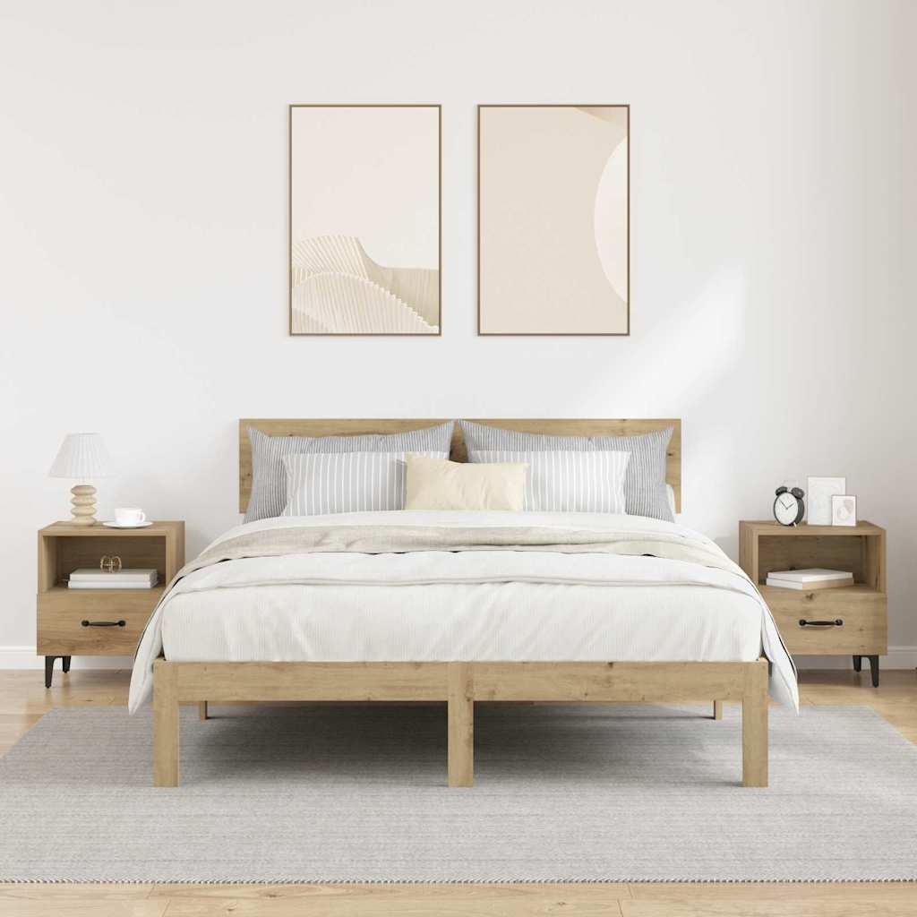 Nachttisch 2 stk. Artisan-Eiche 40 x 35 x 47,5 cm Holzwerkstoff