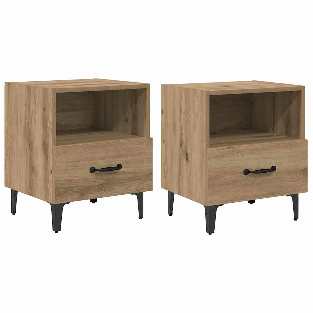 Nachttisch 2 stk. Artisan-Eiche 40 x 35 x 47,5 cm Holzwerkstoff