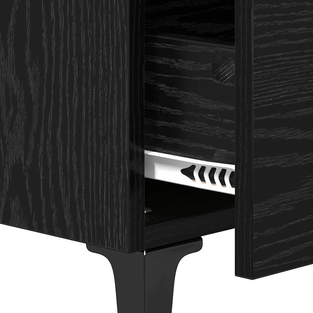 Nachttisch 2 stk. Schwarz Eichen-Optik 40 x 35 x 47,5 cm