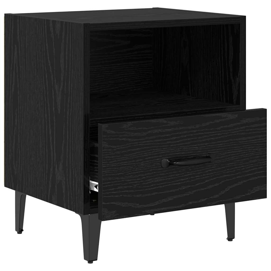 Nachttisch 2 stk. Schwarz Eichen-Optik 40 x 35 x 47,5 cm