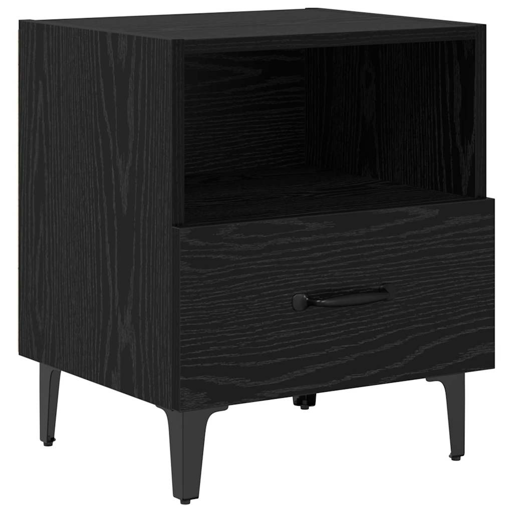Nachttisch 2 stk. Schwarz Eichen-Optik 40 x 35 x 47,5 cm