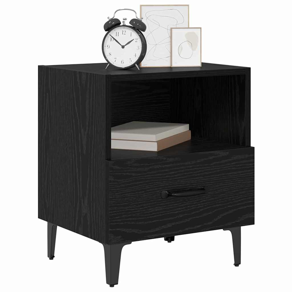 Nachttisch 2 stk. Schwarz Eichen-Optik 40 x 35 x 47,5 cm