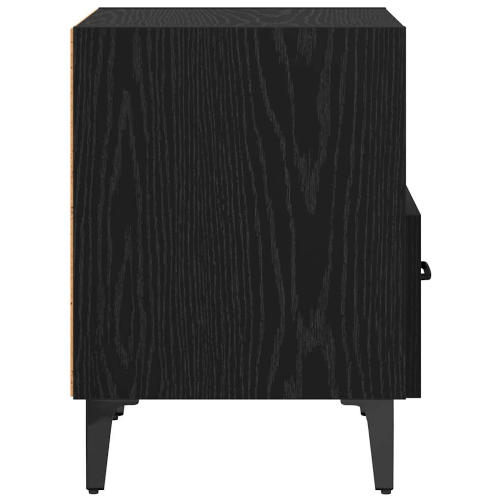 Nachttisch 2 stk. Schwarz Eichen-Optik 40 x 35 x 47,5 cm