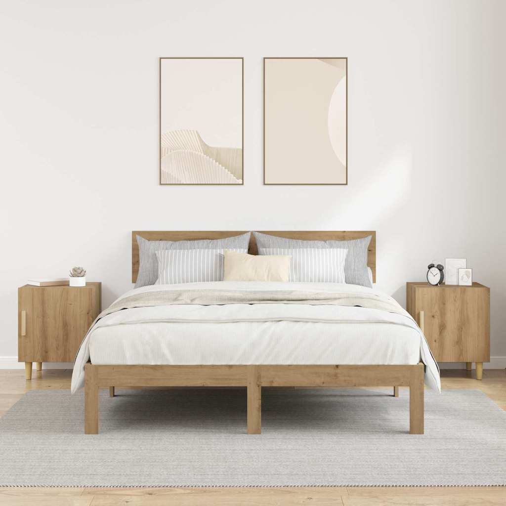 Nachttisch 2 stk. Artisan-Eiche 40 x 40 x 50 cm Holzwerkstoff