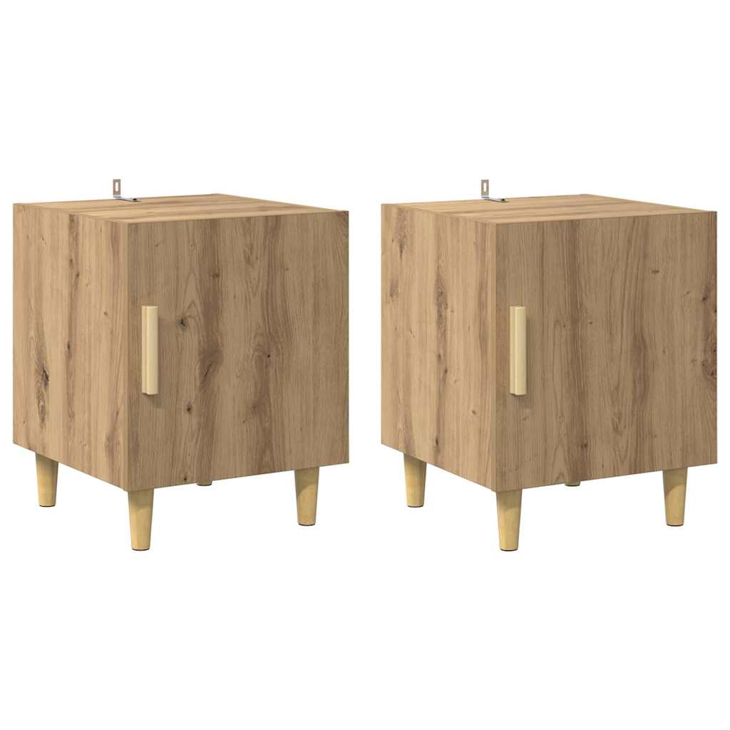 Nachttisch 2 stk. Artisan-Eiche 40 x 40 x 50 cm Holzwerkstoff
