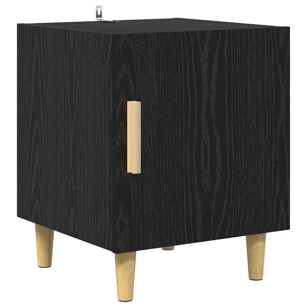 Nachttisch Schwarz Eichen-Optik 40 x 40 x 50 cm Holzwerkstoff
