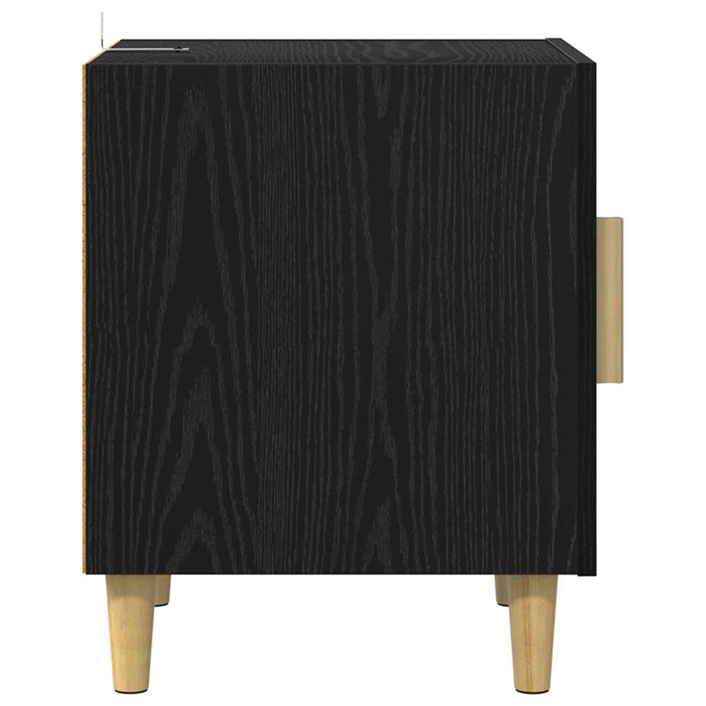 Nachttisch Schwarz Eichen-Optik 40 x 40 x 50 cm Holzwerkstoff