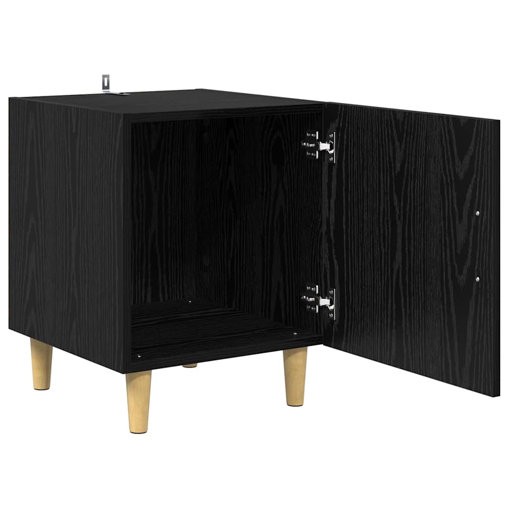 Nachttisch 2 Stk. Schwarz Eichen-Optik 40 x 40 x 50 cm