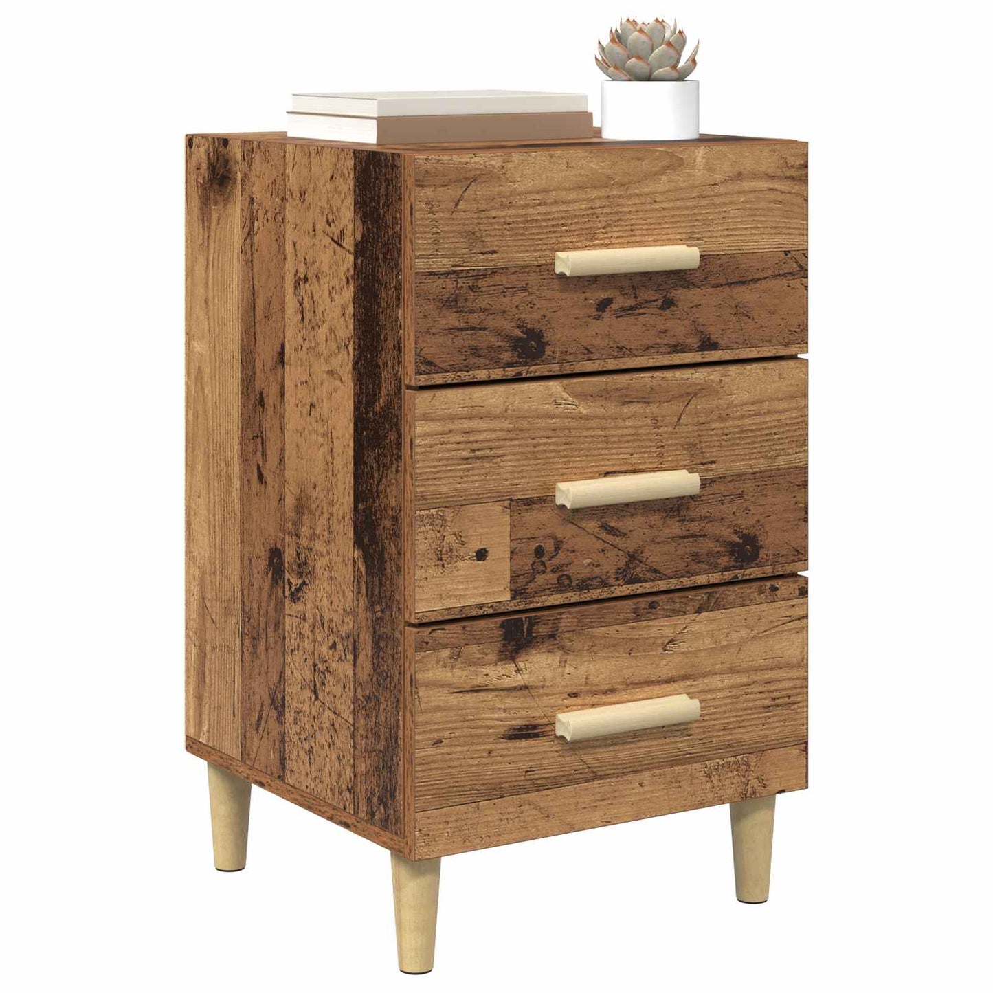 Nachttisch Altholz 40 x 40 x 66 cm Holzwerkstoff