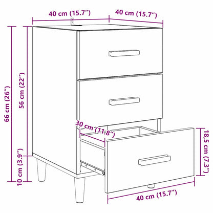 Nachttisch Altholz 40 x 40 x 66 cm Holzwerkstoff