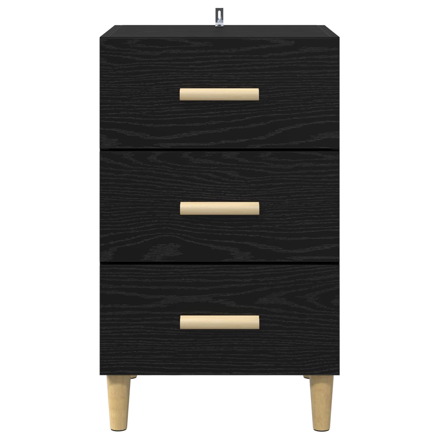 Nachttisch Schwarz Eichen-Optik 40 x 40 x 66 cm Holzwerkstoff