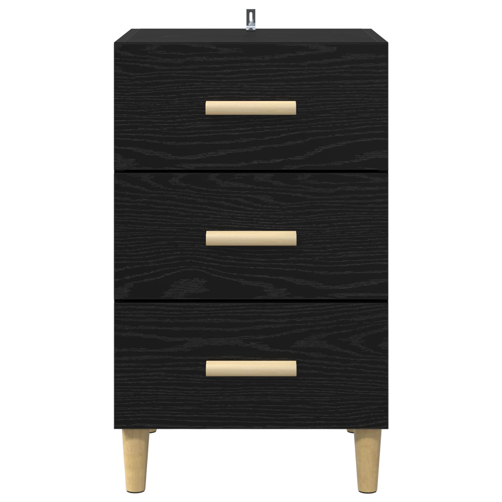 Nachttisch Schwarz Eichen-Optik 40 x 40 x 66 cm Holzwerkstoff