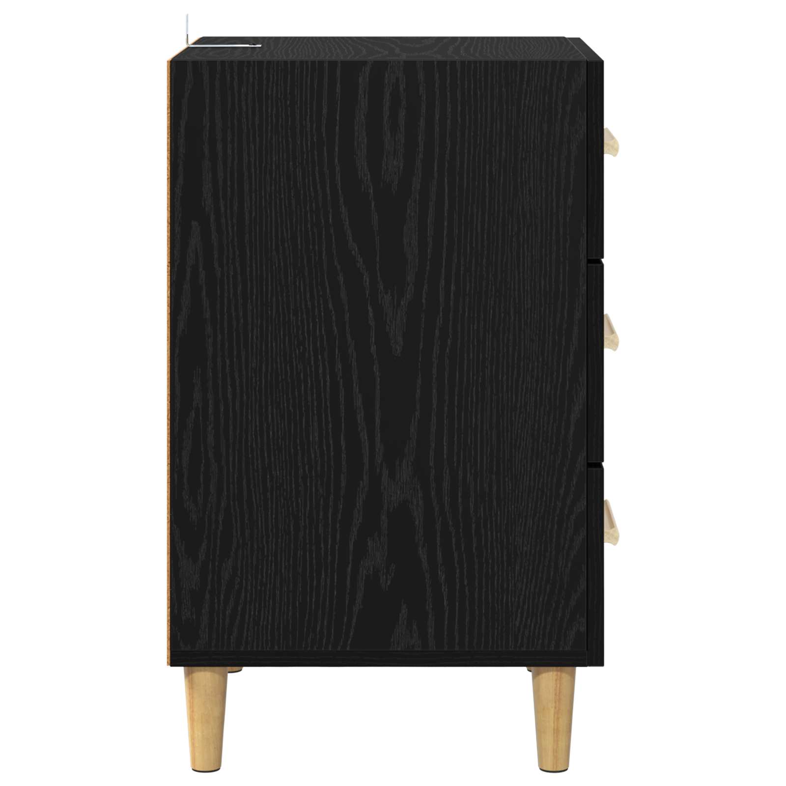 Nachttisch Schwarz Eichen-Optik 40 x 40 x 66 cm Holzwerkstoff
