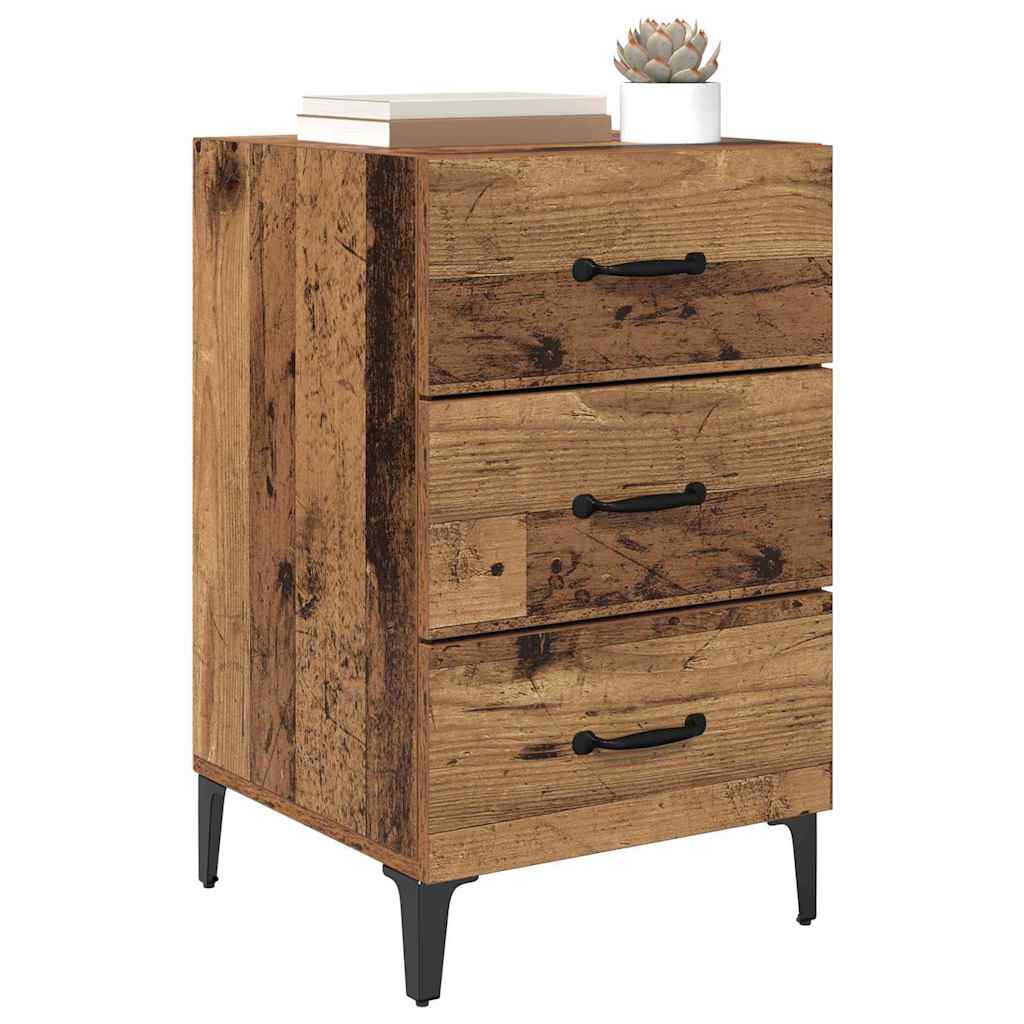 Nachttisch mit Schubladen Altholz 40 x 40 x 66 cm Holzwerkstoff