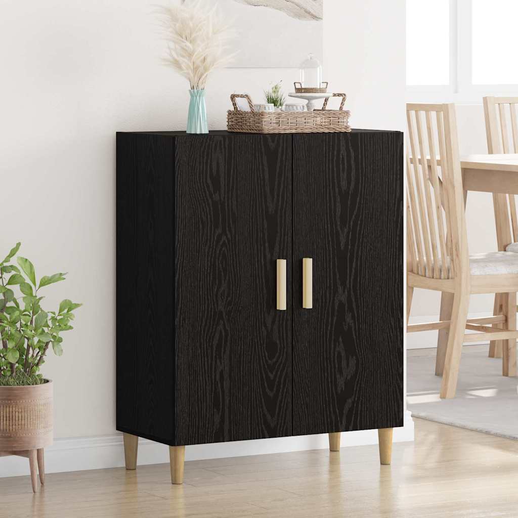 Sideboard Schwarz Eichen-Optik 70 x 34 x 90 cm Holzwerkstoff
