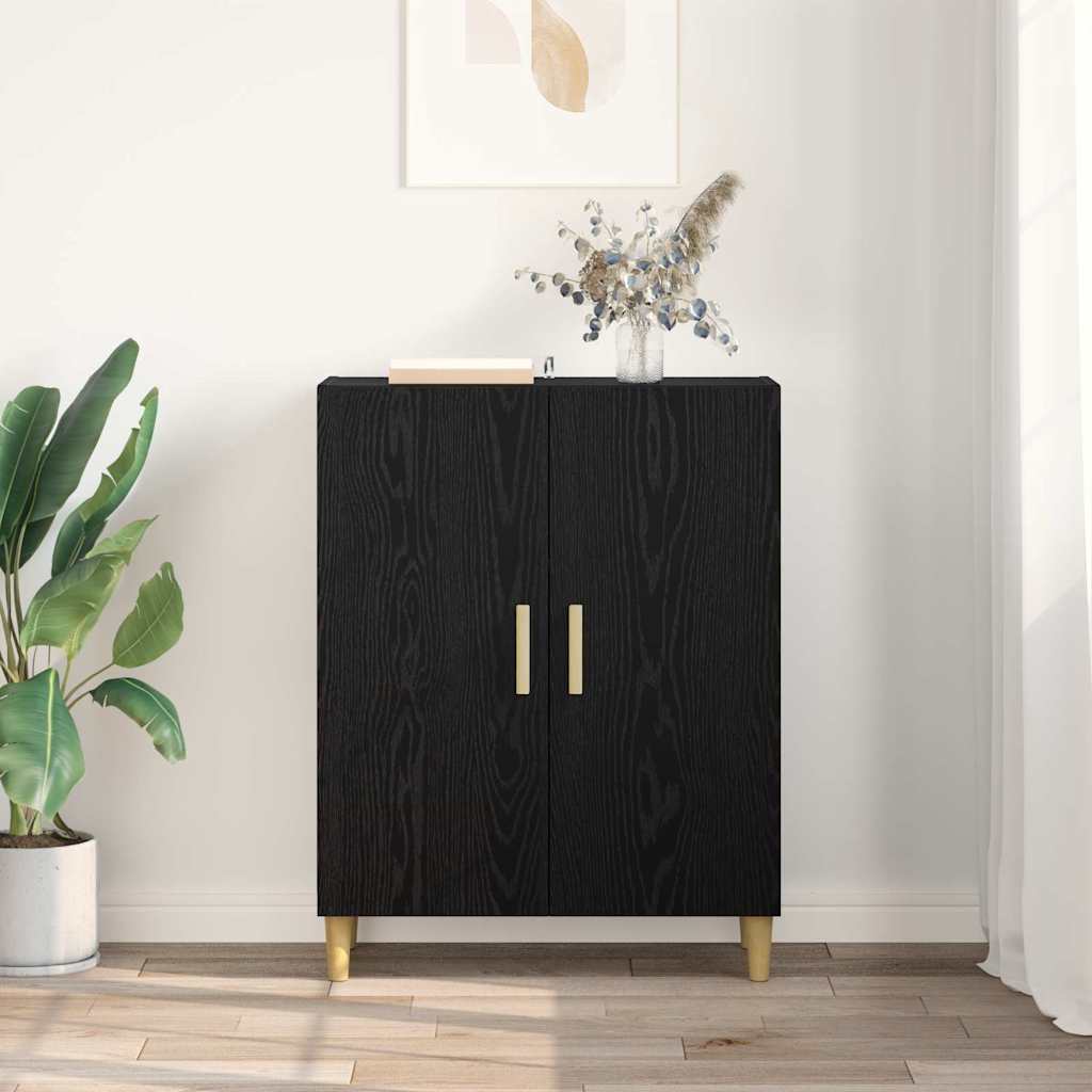 Sideboard Schwarz Eichen-Optik 70 x 34 x 90 cm Holzwerkstoff
